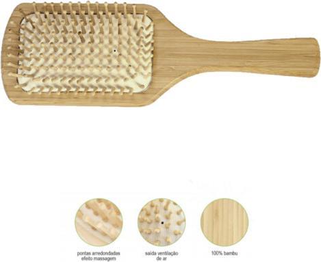 Immagine prodotto RickiParodi Hairbrush (1 pc, Bamboo Pneumatic Rectangular for Straight Hair)