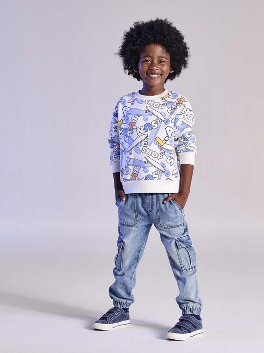 Immagine prodotto Vertbaudet Jungen Sweatshirt mit Skater-Print und Recycling-Polyester (158, 164)
