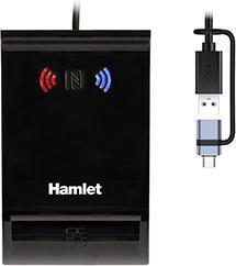 Actual product image Hamlet HUSCR-NFCX Lettore USB-A + USB-C di Smart Card a Contatto e Wireless NFC Carta Identitï¿½ (USB-C)