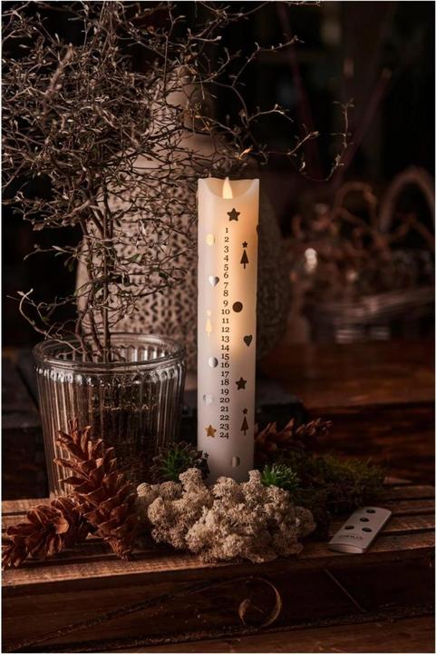 Immagine prodotto Sirius Candela LED Calendario dell'Avvento Sara, bianco/argento/oro, 29 cm (1 x)