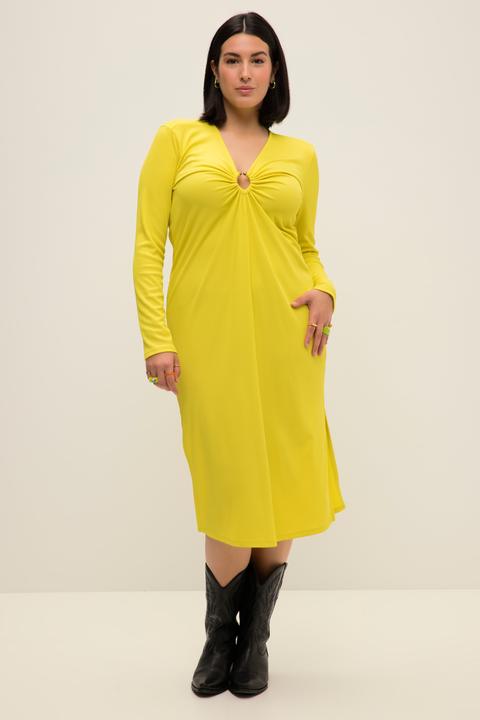 Actual product image Studio Untold Ring Detail Long Sleeve V-Neck Dress (42, 44)