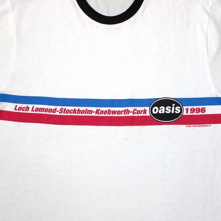 Immagine prodotto Oasis 1996 Tour Maglietta Striscia Orizzontale Suoneria Adulto Unisex (L)