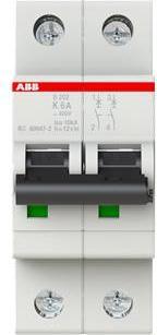 Actual product image ABB Miniature circuit breaker S202-K6 K6A 2-pole 6kA
