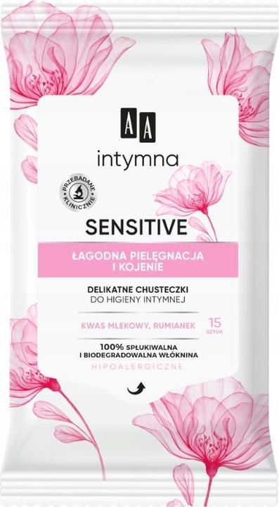 Oceanic Aa Sensitive Gentle Intimate Hygiene Wipes Gentle Care And Soothing 15Pcs. (Intimwaschlotion)