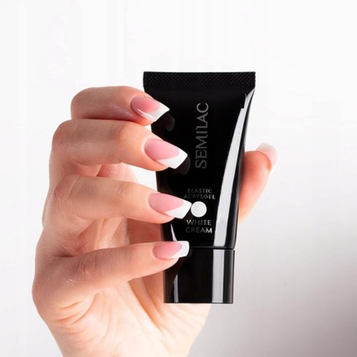 Actual product image Semilac Acrylgel Double Flex White Cream 30g (Nail glue, White)
