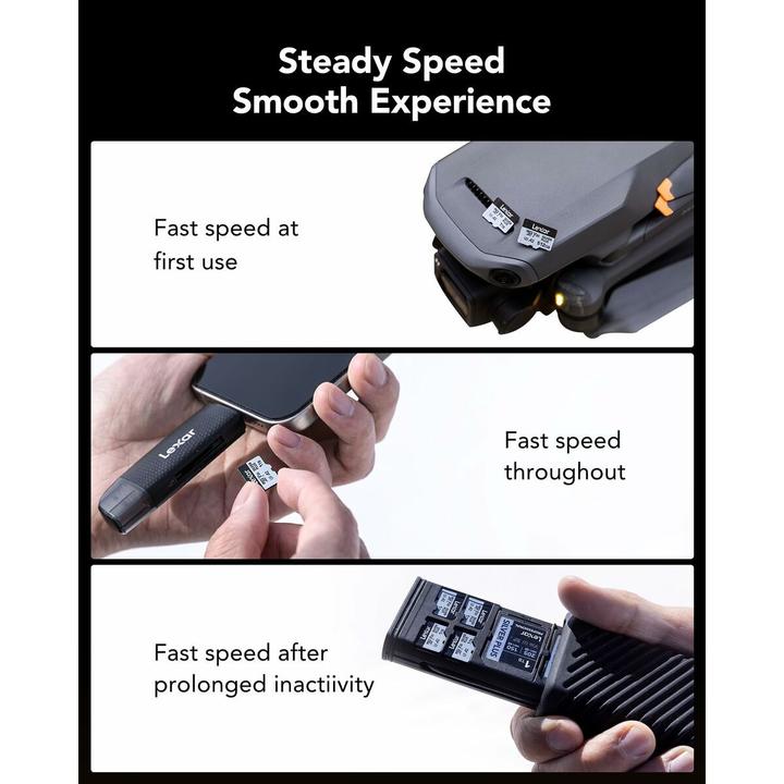 Actual product image Lexar Professional Silver Plus (1000 GB, microSDXC, U3, UHS-I)