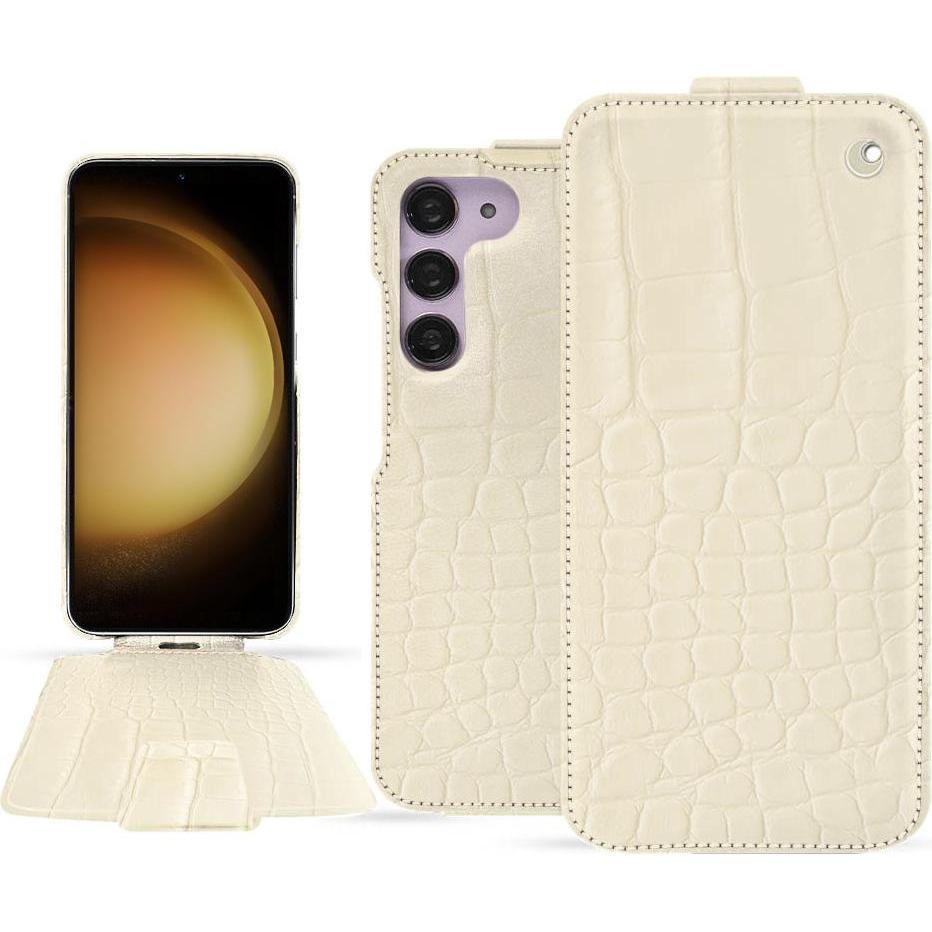 Thumbnail - Noreve Lederschutzhülle vertikal (Samsung Galaxy S23+), Smartphone Hülle, Beige