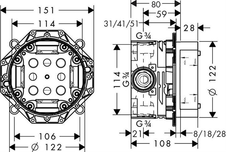 Actual product image hansgrohe Basic body iBox universal