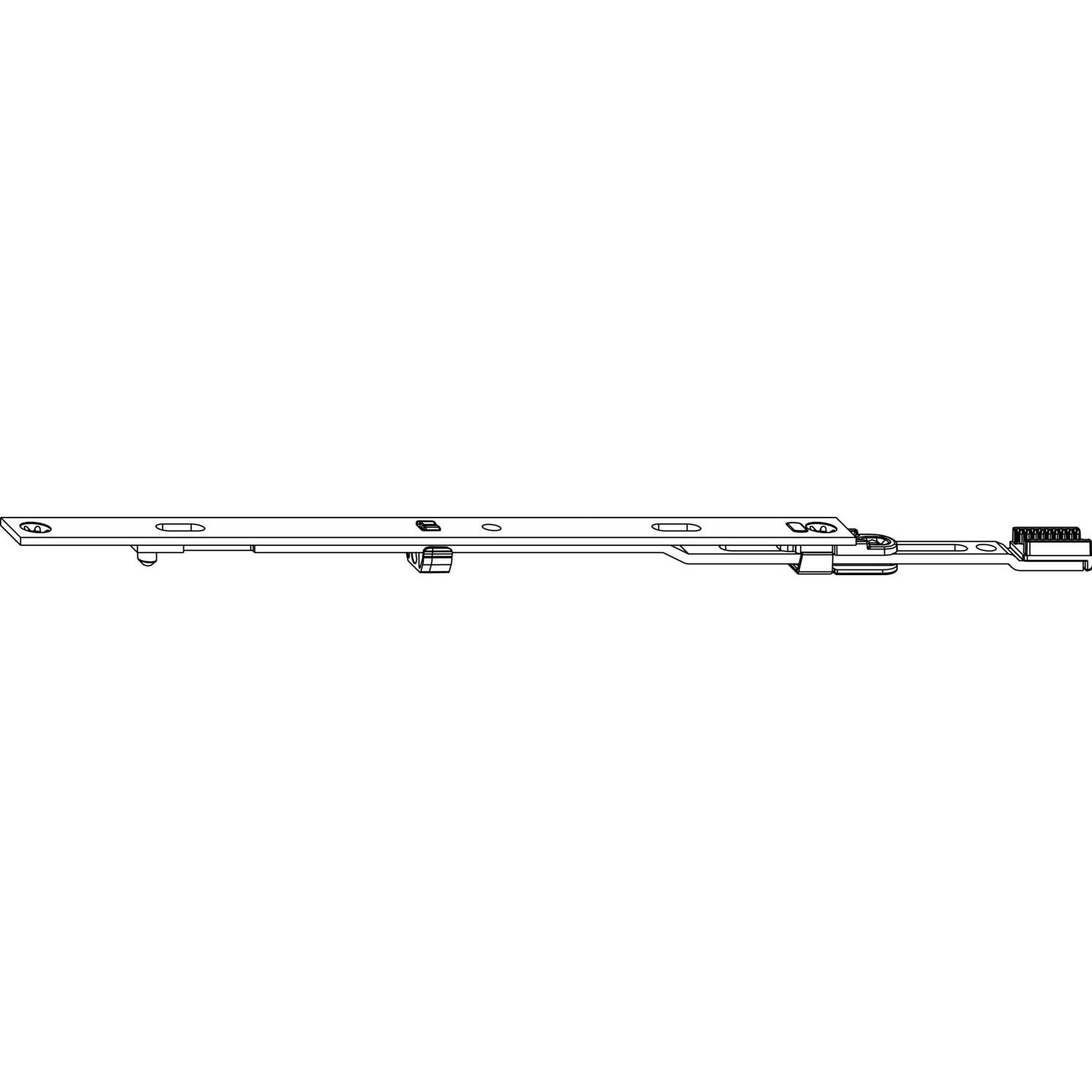 Maco, Türbeschlag + Scharnier, MM Stulpverlängerung verlängerbar ohne Zapfen L=235 mm silber (206197)