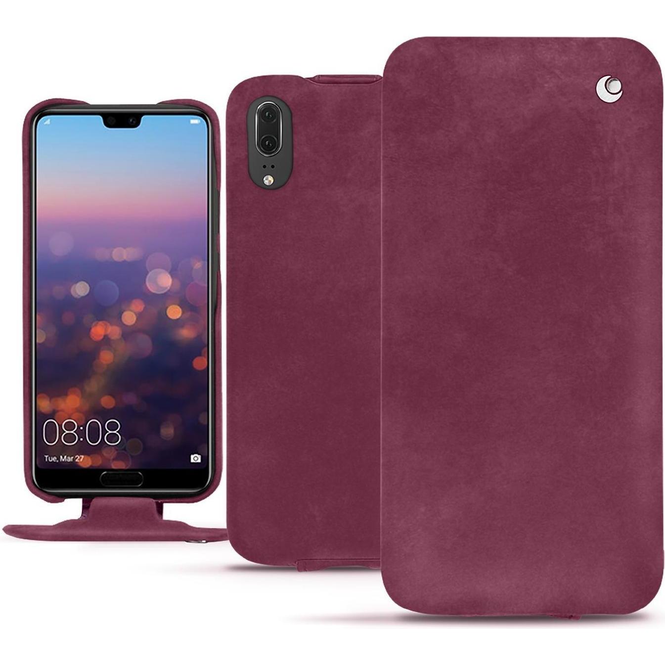 Noreve Lederschutzhülle vertikal (Huawei P20), Smartphone Hülle, Violett
