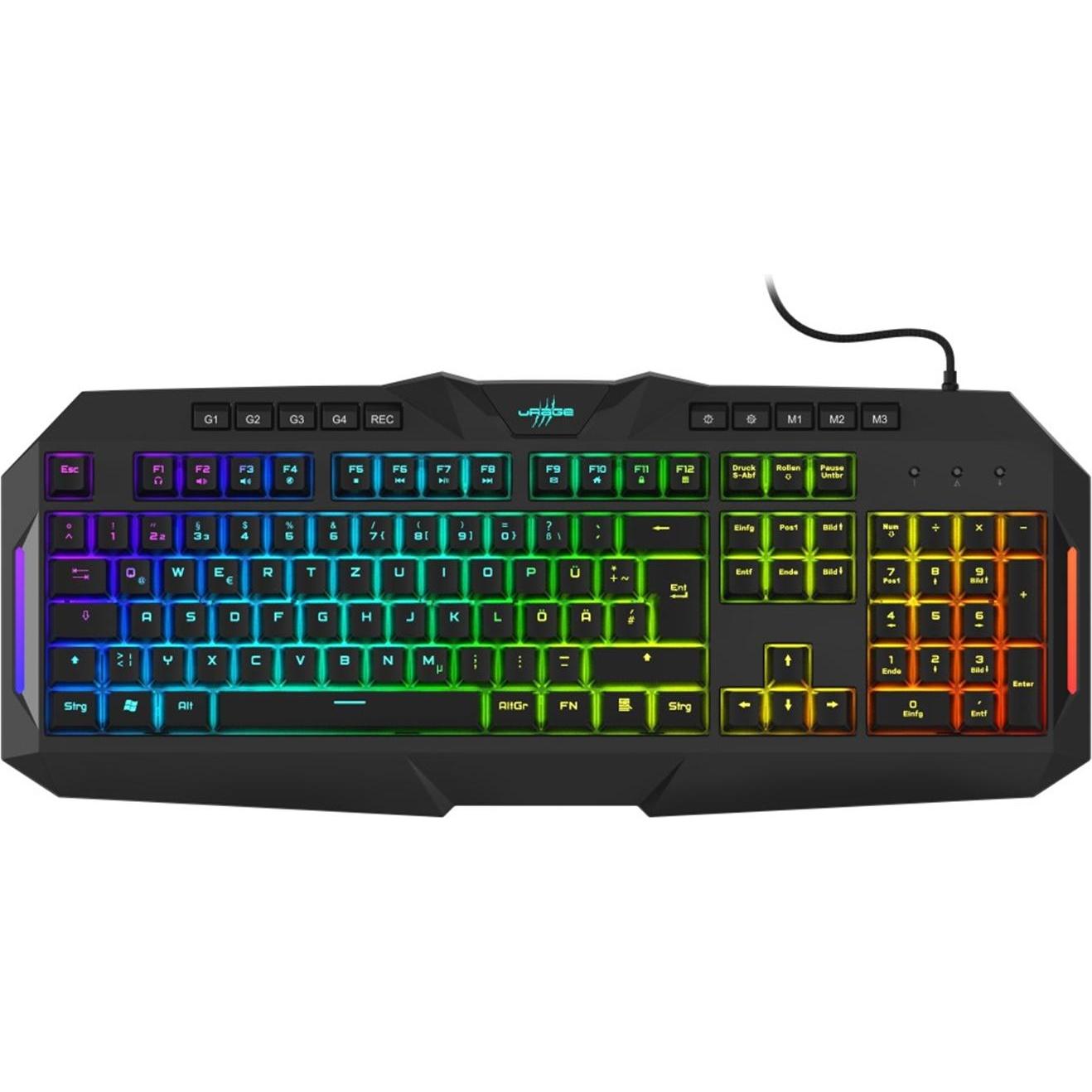 Urage Gaming-Tastatur Exodus 700 Semi-Mechanical, Schwarz (DE, Kabelgebunden), Tastatur, Schwarz