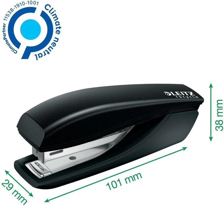 Produktbild Leitz Heftgerät NeXXt Recycle 10 Seiten, Schwarz (10 Blätter)