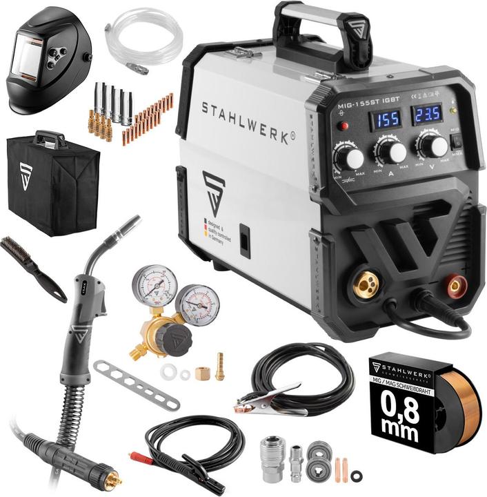 Produktbild Protect Schutzgas Schweissgerät MIG MAG 155 ST IGBT Vollausstattung 155 Ampere