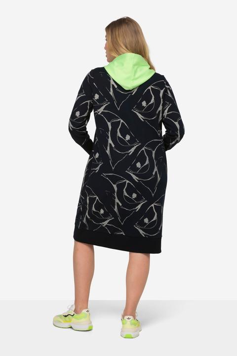 Produktbild Laurasøn Sweatkleid, Kapuze, Langarm, allover Print (XL)