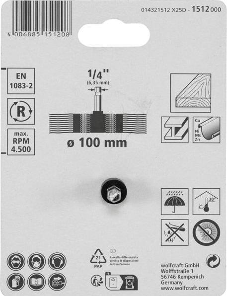 Produktbild wolfcraft 1 Nylondraht-Fächerb. S=6-kt. ø100x20mm