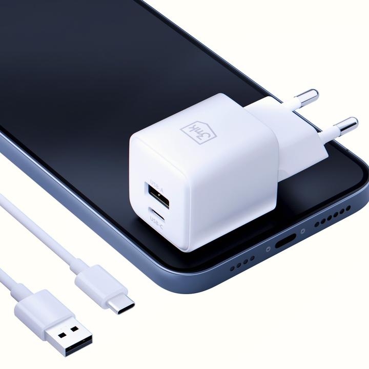 Productafbeelding 3MK Ładowarka sieciowa Hyper GaN Charger 20W 1xUSB-A 1XUSB-C PD QC4+ biały (20 W)
