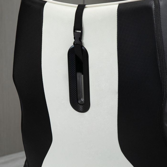 Actual product image Swisshandel24 Gaming chair ergonomic with rocking function steel black+white
