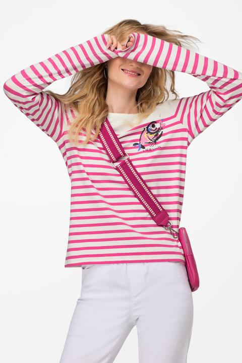 Produktbild Laurasøn T-Shirt, Ringel, Fisch Motiv, Rundhals, Langarm (XL)