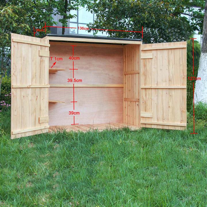 Produktbild Wiltec Gartenhaus holz Doppeltür Gerätehaus Geräteschuppen Gartenschrank Garten