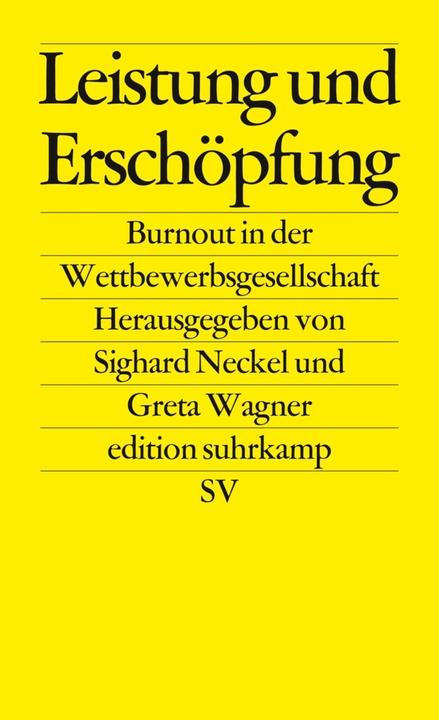 Produktbild Leistung und Erschöpfung (Deutsch, Greta Wagner, Sighard Neckel, 2013)