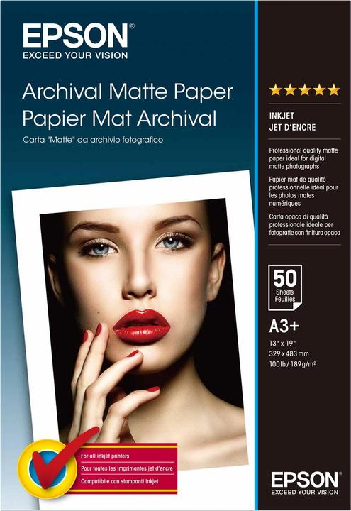 Epson Archival Matte (192 g/m², A3+, 50 x)
