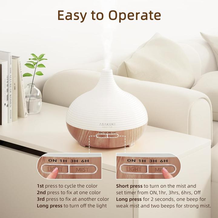 Produktbild Asakuki Aroma Diffuser mit LED Licht (300 ml)