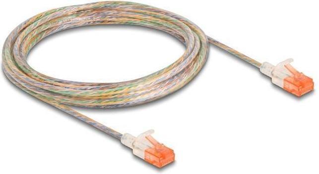 Actual product image Delock RJ45 network cable Cat.6A U/UTP Slim 5 m transparent (U/UTP, CAT6a, 5 m)
