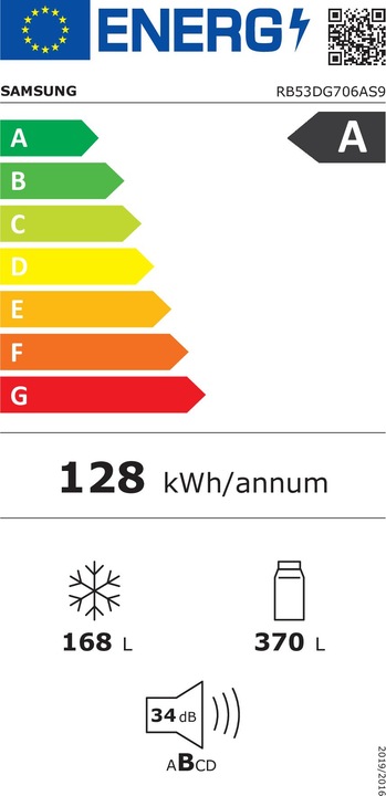 Energy Label Samsung RB53DG706AS9 (538 l)