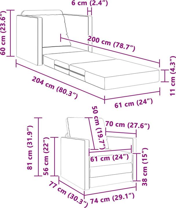 Actual product image vidaXL Schlafsofa
