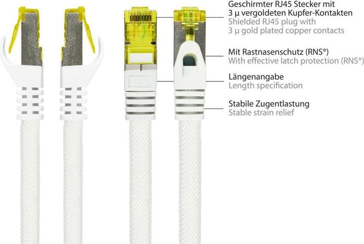 Produktbild Varia SO-37228 - Patchkabel Cat.7, S/FTP, 15m, weiss (PiMF, S/FTP, CAT7, 15 m)