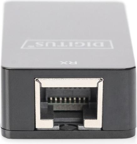 Image du produit Digitus Pailgintuvas/USB plėstuvas 1.1, susuktas UTP/SFP Cat.5e/6 iki 45 m, juodas, 20 cm (USB)
