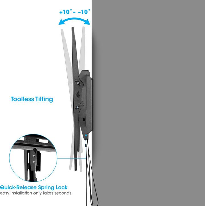 Actual product image Manhattan TV wall bracket with particularly high load-bearing capacity for large screens, tiltable (Wall, 120", 120 kg)