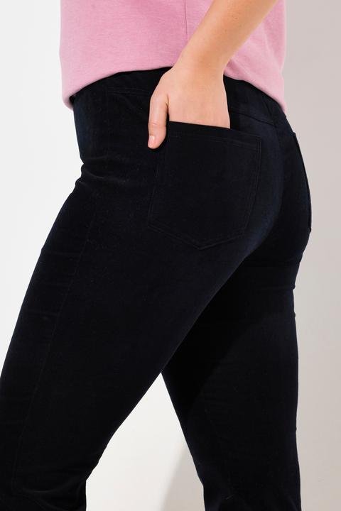 Image du produit Ulla Popken Jegging Sienna en velours côtelé extensible, jambe étroite et ceinture élastique (48)