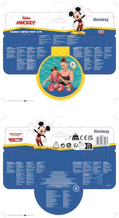 Actual product image Bestway Disney Junior Mickey & Friends Fabric Kids Swim Vest (M/L, 15 - 18 kg, 11 - 15 kg)