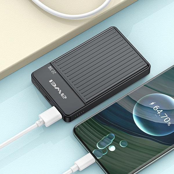 Produktbild Awei PowerBank MagSafe P33K 10000mAh 22.5W czarny/black (10000 mAh, 22.50 W, 15 Wh)