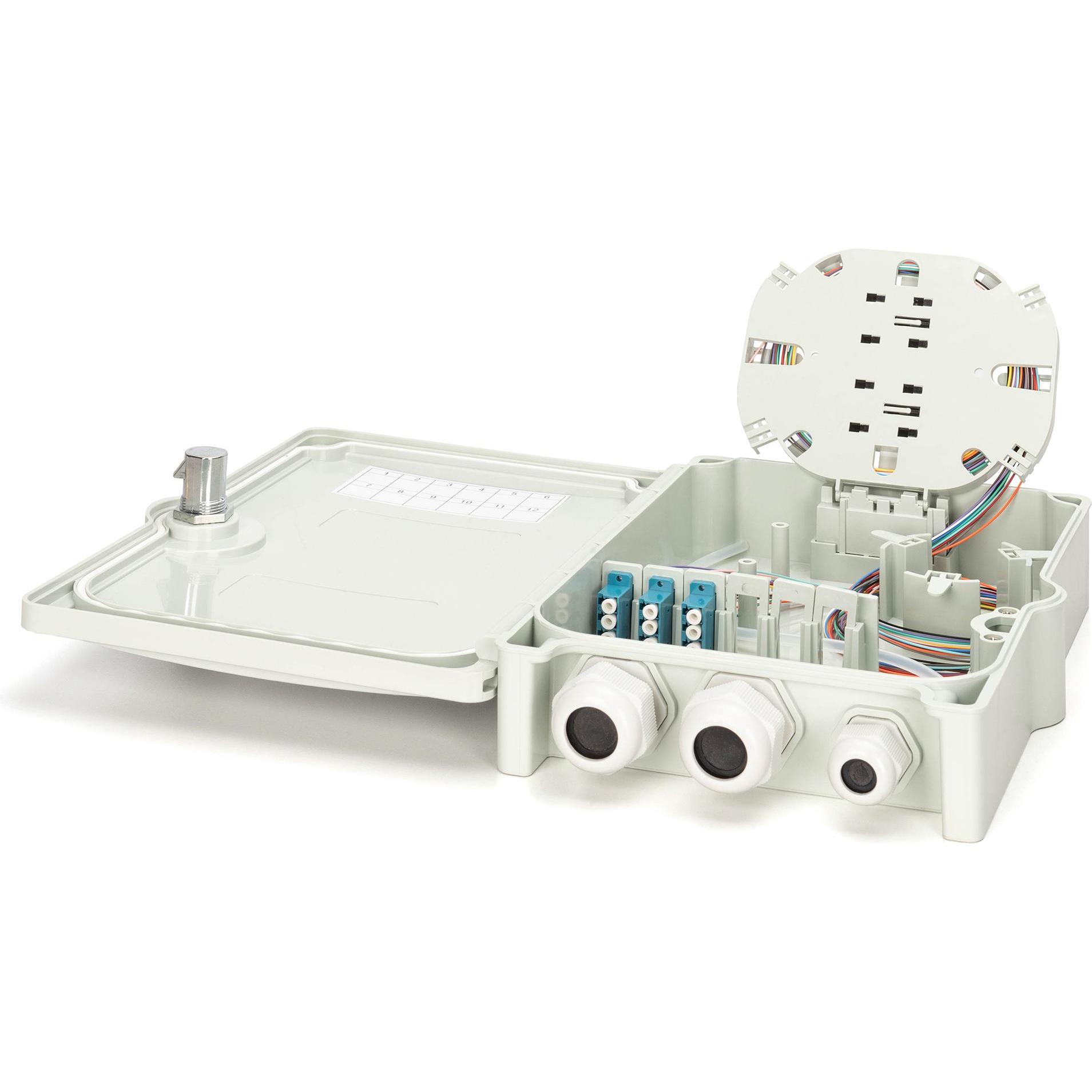 Thumbnail - Digitus FTTH-Verteilerbox, Singlemode, LC-PC Vorkonfektionierte Kupplungen, Pigtails, Server Zubehör, Grau