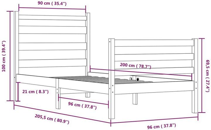 Produktbild vidaXL Inbal (90 x 200 cm)