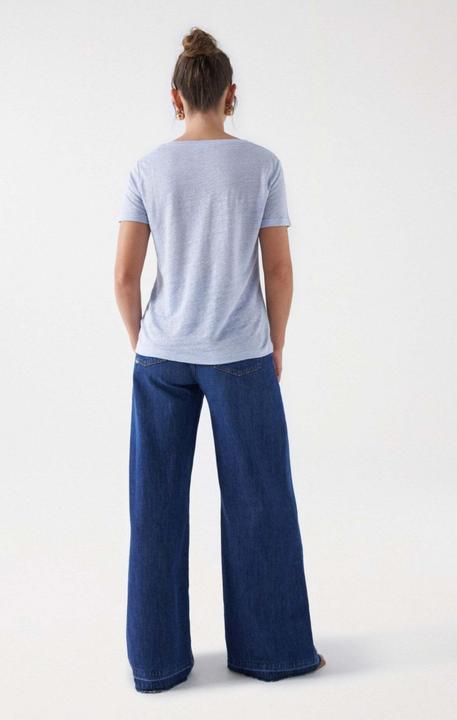 Image du produit Salsa Jeans T-shirts Linen V-Neck T-shirt (L)