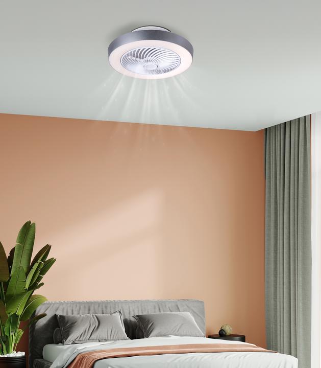 Actual product image Madeira Ceiling fan with lighting Gharra white/grey up to 25 m light colour adjustable with remote control (47 dB)