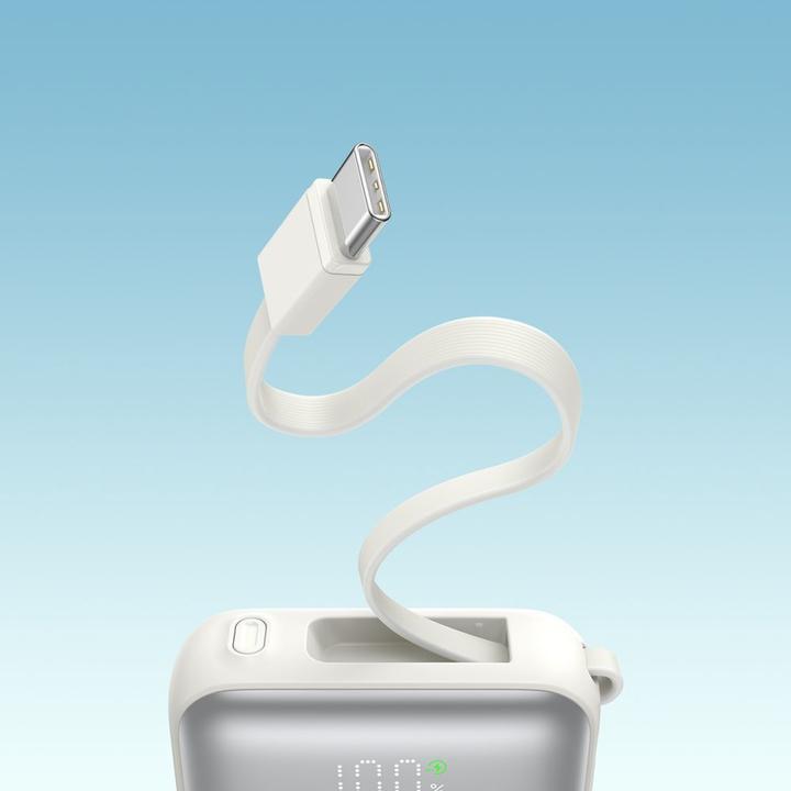 Produktbild Joyroom 22.5W Fast Charging Power Bank 10000mAh with Dual Cables - White (10000 mAh, 22.50 W, 38.50 Wh)