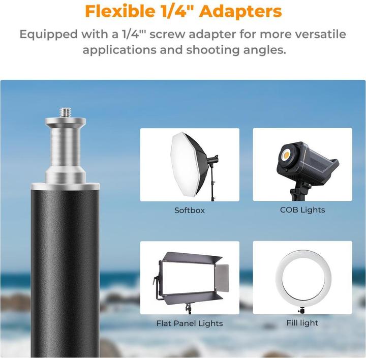 Image du produit K&F Concept Support d'éclairage photographique de 2,8 m, support métallique portable