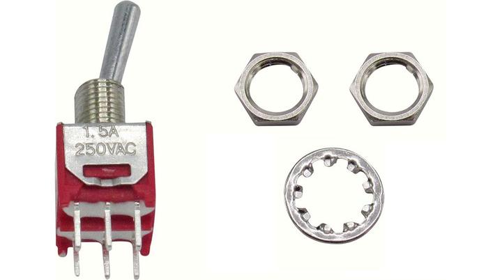Produktbild RND Components Sub-Miniatur-Kippschalter EIN-EIN rastend 1.5 A / 3 A 2 Wechsler