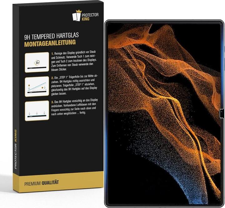 Produktbild Protectorking 4x echtes Tempered 9H Panzerhartglas 3D KLAR (4 Stück, Galaxy Tab S8 Ultra)