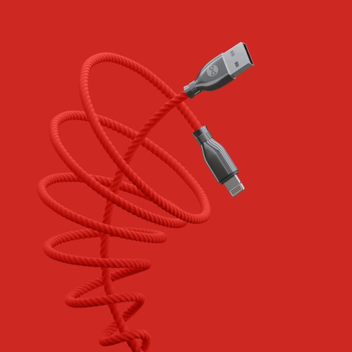 Actual product image Forever Tornado cable USB - Lightning 1,0 m 3A red (1 m, 12.50 W)