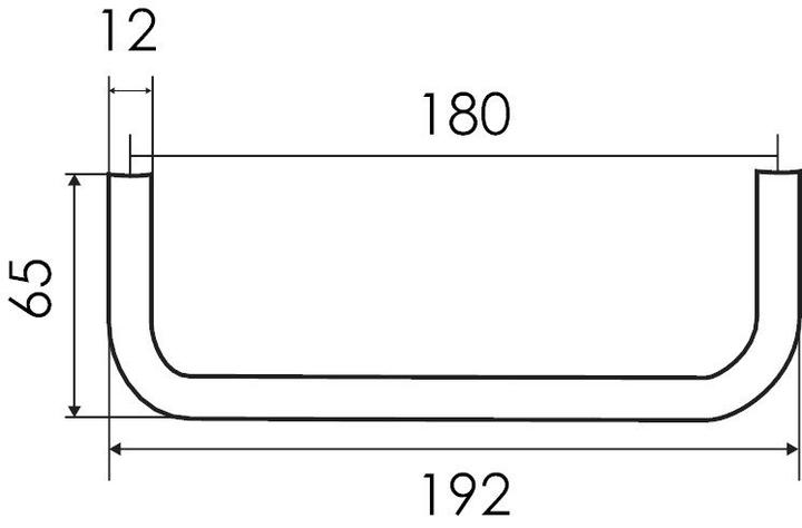 Actual product image Grimme Coat hanger Nora U-shape, hole spacing 180 mm, width 192, stainless steel, polished. (1x)
