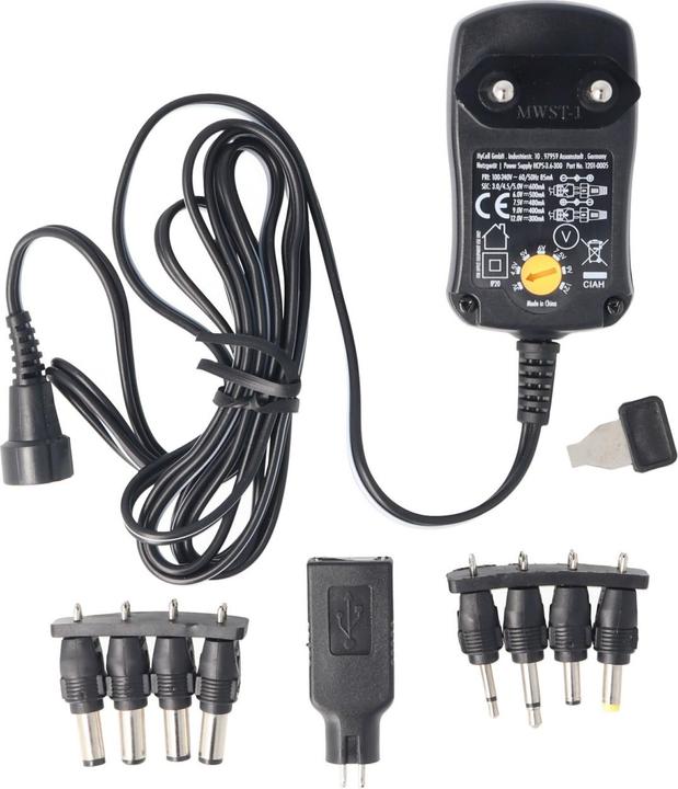 Image du produit AccuCell Alimentation universelle de 3 à 12 volts avec 1 adaptateur USB et 8 adaptateurs CC.