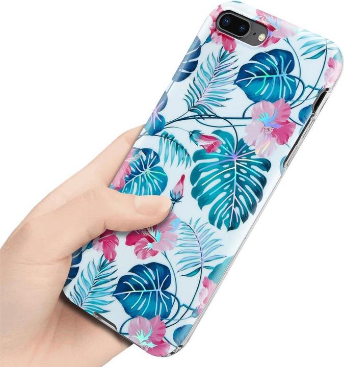 Image du produit Cadorabo Couverture IMD TPU Fleurs & Feuilles colorées (Apple iPhone 7 Plus, Apple iPhone 7s Plus)