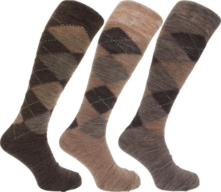 Produktbild Universal Textiles Socken Kniestrümpfe mit Rautenmuster nichteinschneidende Bündchen 3erPack (3er Pack, 39 - 45)