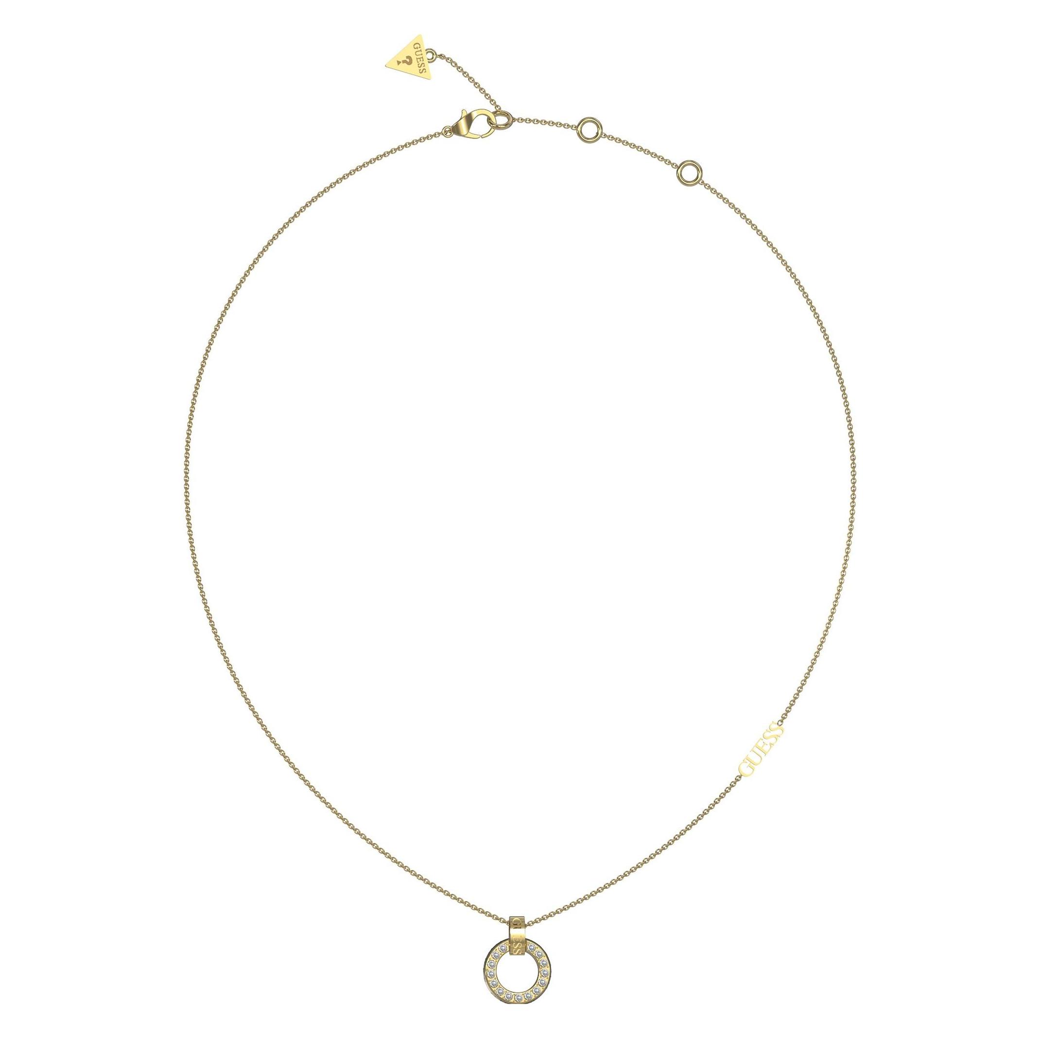 Guess, Collana, Collana Circle Lights, (Acciaio Inossidabile Placcato Oro)