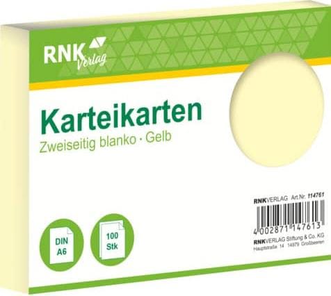 Produktbild Rnk Karteikarten blanko A6 (A6, 205 g/m², 100 x)